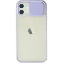 SHC4200 Iphone 12 Kılıf Palm Buzlu Kamera Sürgülü Silikon - Lila