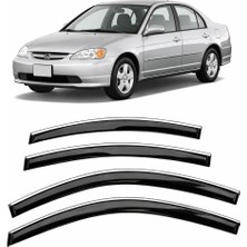 Carat Honda Civic 2001-2006 Slim Krom Cam Rüzgarlığı 4 Parça