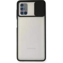 SHC4200 Galaxy M51 Kılıf Palm Buzlu Kamera Sürgülü Silikon - Siyah