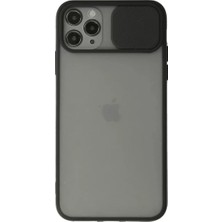 SHC4200 Iphone 11 Kılıf Palm Buzlu Kamera Sürgülü Silikon - Siyah