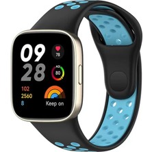 SHC4200 Redmi Watch 3 Spor Delikli Kordon - Siyah-Mavi