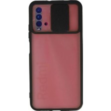 SHC4200 Redmi 9t Kılıf Palm Buzlu Kamera Sürgülü Silikon - Siyah