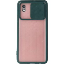 SHC4200 Galaxy A01 Core Kılıf Palm Buzlu Kamera Sürgülü Silikon - Yeşil