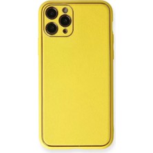 SHC4200 Iphone 11 Kılıf Coco Deri Silikon Kapak - Sarı