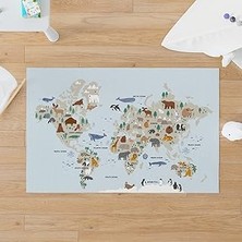 Uravas Store Hayvanlar Atlası Tasarımlı Çocuk Oyun Matı - Bebek Oyun Halısı