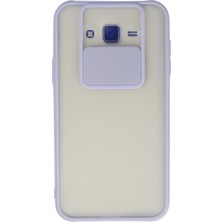 Uravas Store Galaxy J7 Kılıf Palm Buzlu Kamera Sürgülü Silikon - Lila