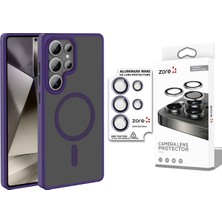 Vendas Galaxy S26 Ultra Kılıf M-Safe Şarj Özellikli Mat Arka Yüzey Zore Sio Kapak + Safir Kamera Lens Koruyucu