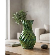 3D Spiral Yeşil Vazo Modern Tasarım Dekoratif Ev Aksesuarı