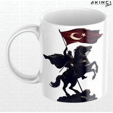 Akıncı Store Ay Yıldız Sancaklı Atlı Akıncı Tasarımlı Kupa Bardak