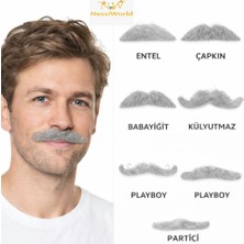 Timion 6’lı Yapışkanlı Gri Parti Bıyık Seti – Farklı Modeller