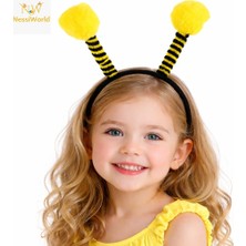 Timion Sarı Siyah Arı Antenli Taç - Çocuk Arı Tacı Mega Ponponlu