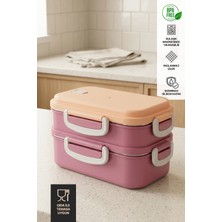 GOLCIA Çift Katlı Sızdırmaz Paslanmaz Çelik Beslenme Kabı - Pastel Pembe