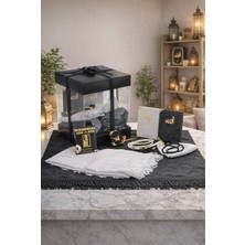 İhvan Online Lüks Özel Pvc Kutu Hediyelik Çeyizlik Ibadet Seti - Siyah