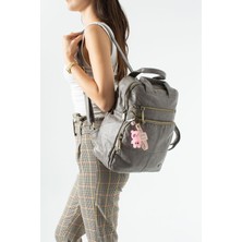 571 Collections Çanta Yıkanmış Deri, Çok Gözlü, Laptop Bölmeli Sırt Çantası (Gündelik, Seyahat) Gri Model: (571-14-17N)