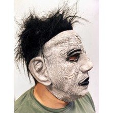 Timion Siyah Saçlı Michael Myers Lateks Yüze Tam Yapışan Et Maske Korku Maskesi Nessiworld