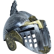 Timion Gümüş Üzeri Altın Renk Oynar Başlıklı Romalı Bizans Kaskı Miğferi 25X20 cm