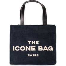 İcone Bag Icone The Icone Bag Paris Işlemeli Tote Kadın Kol Çantası ve Omuz Çantası Orta Boy