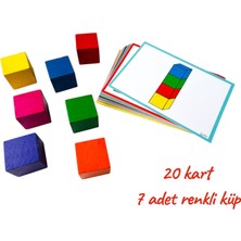 Dikkat ve Mantık Kulesi/ Montessori Renkli Küp Dizme Etkinliği