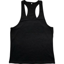 Top Glory Siyah Fitness Gym Tank Top Atlet %100 Pamuklu Erkek Sporcu Atleti S Beden 5031