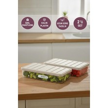 Selka Home 2 Adet 1 Lt. Nora Organizer Buzdolabı Buzluk Düzenleyici Saklama Kabı