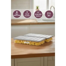Selka Home 2 Adet 1 Lt. Nora Organizer Buzdolabı Buzluk Düzenleyici Saklama Kabı