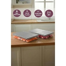 Selka Home 2 Adet 2,25 Lt. Nora Organizer Buzdolabı Buzluk Düzenleyici Saklama Kabı