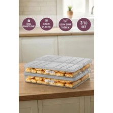 Selka Home 3'lü Set Nora Organizer Saklama Kabı Açık Gri 2,25 lt ve 1 lt Kapasite ile Dayanıklı Plastik