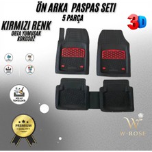 W-Rose Peugeot Partner 1 2002 Model Uyumlu Siyah- Kırmızı Renk Premium Oto Paspas Seti