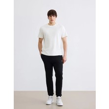 LC Waikiki Xsıde Siyah Standart Kalıp Chicago Baskılı Erkek Jogger Eşofman Altı