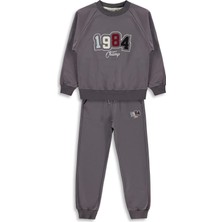 Mışıl Kids 1984 Nakışlı 10-13 Yaş Eşofman Takımı - Gri