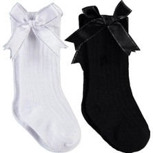 Civil Baby Çift Fiyonk Aksesuar 2'li 6-18 Ay Bebek Kız Çorap Set - Standart