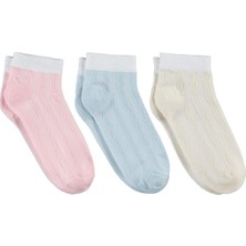 Civil Girls Derbi Fileli 3'lü 2-12 Yaş Kız Çocuk Patik Çorap - Standart