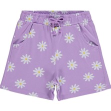 Civil Girls Papatya Desenli 6-9 Yaş Şort - Lila