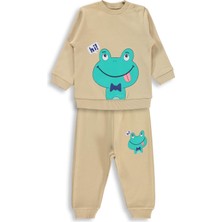 Civil Baby Kurbağa Baskılı 6-18 Ay Takım - Kahverengi 6-9 Ay