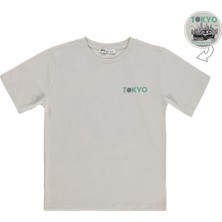 Civil Boys Tokyo Basklı 10-13 Yaş Tişört - Koyu Taş Rengi