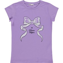 Civil Girls Fiyonk Baskılı 10-13 Yaş Tişört  - Lila