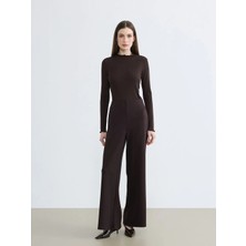 LC Waikiki Lcw Modest Kahverengi Beli Lastikli Soft Touch Kadın Eşofman Altı