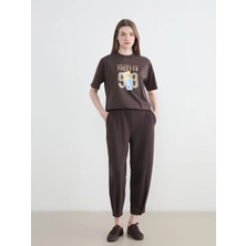 LC Waikiki Lcw Modest Kahverengi Soft Touch Kadın Eşofman Altı