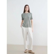 LC Waikiki Lcw Modest Bej Beli Lastikli Soft Touch Kadın Eşofman Altı