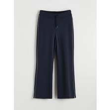 LC Waikiki Lcw Comfort Lacivert Beli Lastikli Geniş Paça Kadın Eşofman Altı