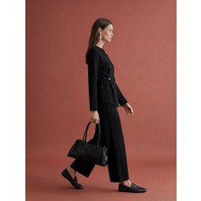 LC Waikiki Lcw Modest Siyah Beli Lastikli Geniş Paça Kadın Eşofman Altı