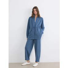 LC Waikiki Lcwaıkıkı Classic Indigo Beli Lastikli Soft Touch Kadın Eşofman Altı