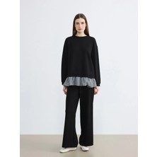 LC Waikiki Lcw Modest Siyah Yüksek Bel Soft Touch Kadın Eşofman Altı