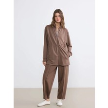 LC Waikiki Lcwaıkıkı Classic Kahverengi Beli Lastikli Soft Touch Kadın Eşofman Altı