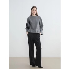 LC Waikiki Lcw Modest Siyah Beli Lastikli Soft Touch Kadın Eşofman Altı