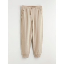 LC Waikiki Lcw Kids Bej Beli Lastikli Erkek Çocuk Jogger Eşofman Altı