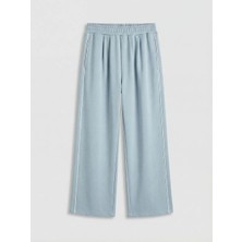 LC Waikiki Lcw Kids Mavi Geniş Paça Kız Çocuk Soft Touch Eşofman Altı