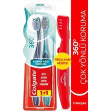 Colgate 360 Komple Ağız Temizliği Çok Yönlü Koruma Yumuşak Diş Fırçası+Fırça Kabı