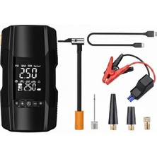 Prof. Nari Taşınabilir Akıllı Dijital Akü Takviye, Lastik Basınç Kompresörü ve Powerbank 16000 Mah