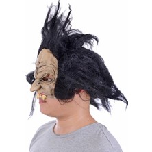 Timion Nessiworld Dişli Korku Maskesi Saçlı Yarım Surat